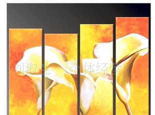 手绘装饰油画与四拼花卉 艺术与工艺的完美结合